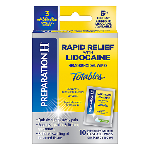 Preparation H Wipes Rapid Relief Lidocaine 10ct Skin Care Pasteur Pharmacy