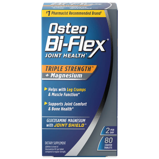 Osteo Bi-Flex Joint Health, Triple Strength + Magnesium, 80 Coated Tablets Health & Beauty Pasteur Pharmacy