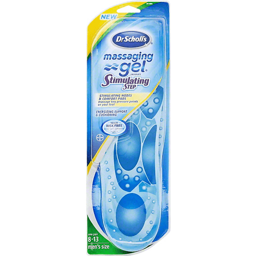 Dr. Scholl's Massaging Gel Insoles Stimulating Step 8-13 Men's Size - 1 PR Health & Beauty Pasteur Pharmacy