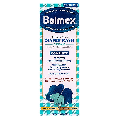 Crema para la dermatitis del pañal Balmex® – Tubo de 2 oz