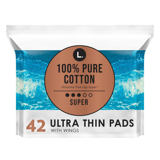 L. Chlorine Free Ultra Thin Pads Super Absorbency, Organic Cotton Personal Care Pasteur Pharmacy