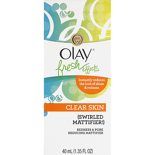 Olay Fresh Effects Clear Skin Swirled Mattifier! Redness & Pore Reducing Mattifier 1.35 Fl. Oz. Box Skin Care Pasteur Pharmacy