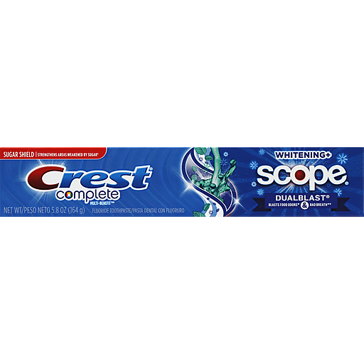 Crest Complete Multi Benefit Toothpaste, Fluoride, Whitening + Scope, Dura Blast, Mint