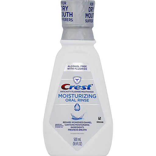 Crest Moisturizing Alcohol Free Oral Rinse, Hydrating Mint, 500 mL Mouthwash Pasteur Pharmacy