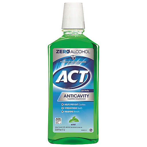 Act Anticavity Mint Fluoride Mouthwash 33.8 Oz Mouthwash Pasteur Pharmacy