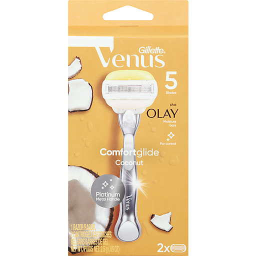 Gillette Venus ComfortGlide Plus Olay Coconut Women's Razor - 1 Handle + 2 Refills Shaving & Grooming Pasteur Pharmacy