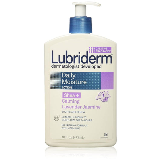 Lubriderm Daily Moisture Lotion For Dry Skin, Enriched With Nourishing Shea Butter, Vitamin B5, And Calming Lavender Jasmine, Non-Greasy 16 Fl. Oz Lotion & Moisturizer Pasteur Pharmacy