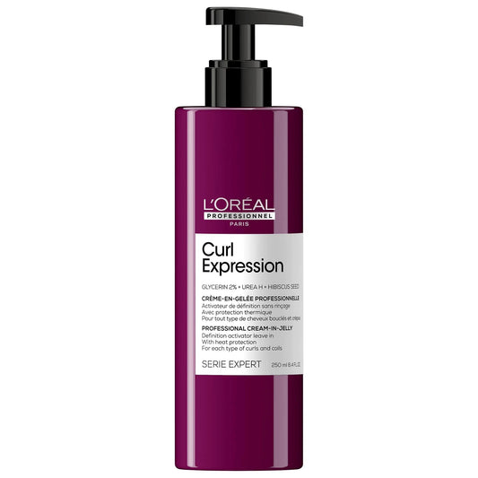 Curl Expression Defining Leave-In Jelly by L'Oréal - Curl Enhancing, Frizz Control & Heat Protectant for 3B-4C Hair