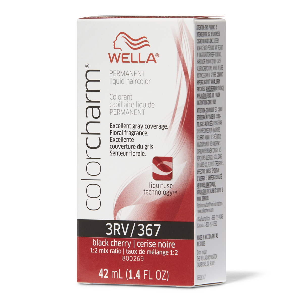 Tinte permanente líquido Wella Charm, 367/3rv Cereza negra