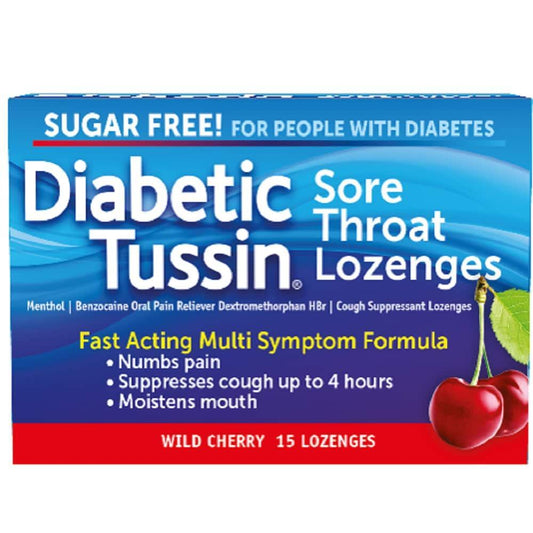 Diabetic Tussin Sore Throat & Cough Lozenges, Wild Cherry Health & Beauty Pasteur Pharmacy