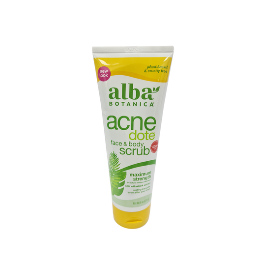 Alba Botanica Acne Dote Face & Body Scrub Maximum Strength 8 Oz Scrubs Pasteur Pharmacy