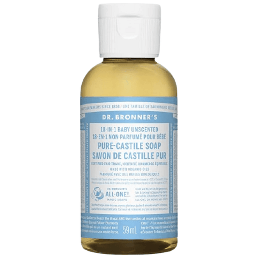 Dr. Bronner's Pure Castile Liquid Soap 2 Fl Oz Baby Mild Unscented