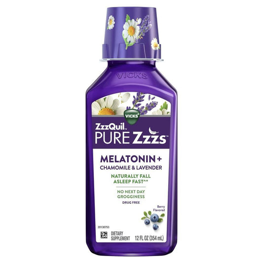 Vicks Melatonin+ Drug Free Berry Flavored - 12 Fl oz