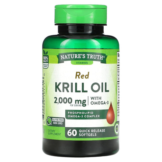 Nature's Truth Krill Oil, 100% Pure Red, 1000 Mg, Softgels Vitamins & Supplements Pasteur Pharmacy
