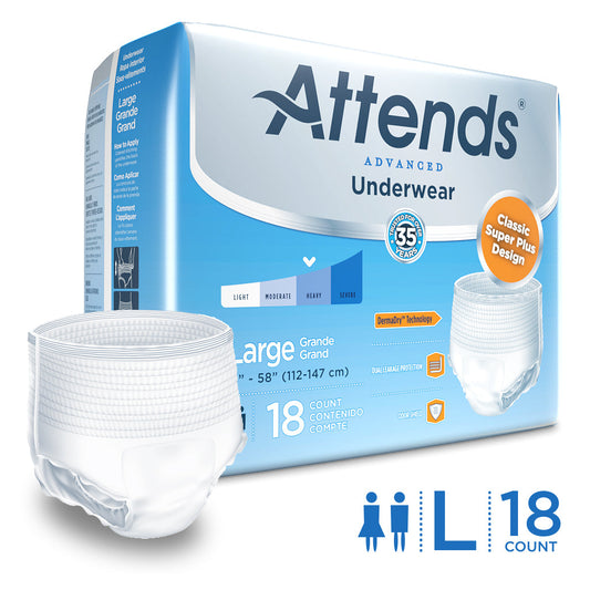 Attends Advanced Heavy Absorbency Protective Underwear, Large, 18 EA/PK Underwear Pasteur Pharmacy