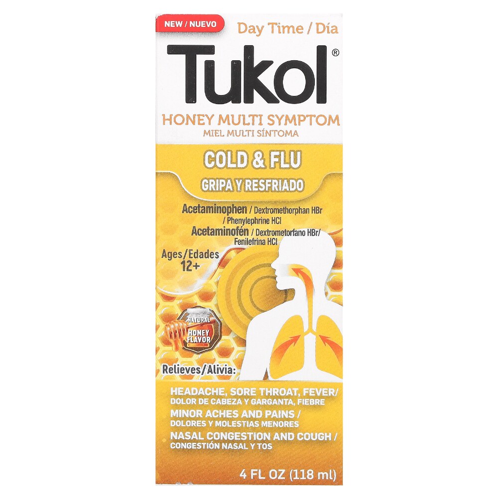 Tukol Day Time Multi Symptom Honey Cold & Flu 4 Oz Box Honey Pasteur Pharmacy