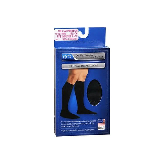 Loving Comfort Men's Knee-High Compression Dress Socks (20-30 mmHg), Closed Toe, Black, Large Knee Socks Pasteur Pharmacy