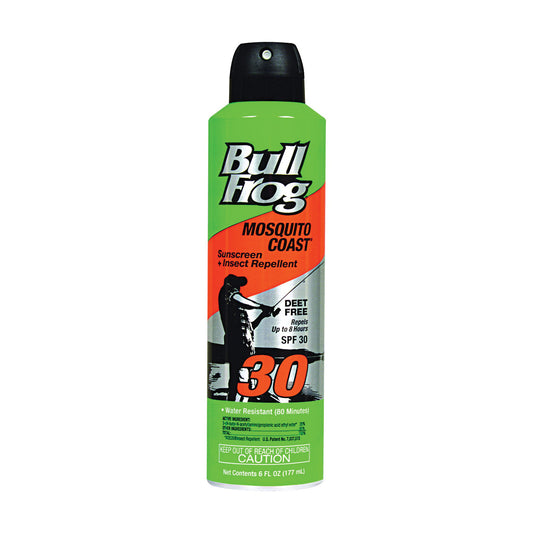 Écran solaire et insectifuge Bull Frog Mosquito Coast, spray continu, FPS 30