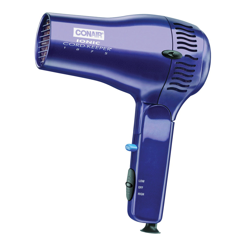 Conair Cord Keeper Hair Dryer, 1875W – Retractable Cord Travel Hair Dryer with Folding Handle & Ionic Technology Hair Dryers Pasteur Pharmacy