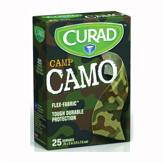 Curad Kids Adhesive Bandages, Green Camouflage, 3/4" X 3" First Aid Pasteur Pharmacy