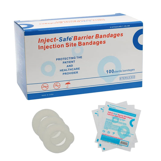Inject-Safe White Film Foam Adhesive Barrier Strip Sterile 1-3/8 Inch Diameter Bandages Health & Beauty Pasteur Pharmacy