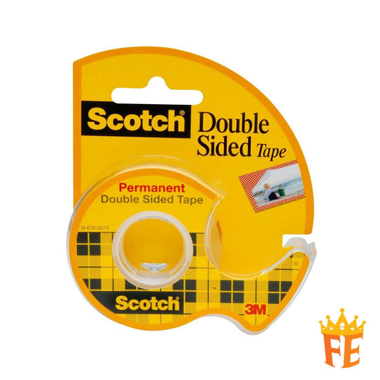 Scotch MMM137 Double Sided Permanent Tape In Handheld Dispenser 1" Core 0.5" X 37.5 Ft Clear Office Tape Pasteur Pharmacy