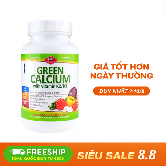 Olympian Labs Green Calcium – Organic Calcium Complex (100 Tablets) Vitamins & Supplements Pasteur Pharmacy