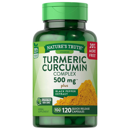 Nature's Truth Turmeric Curcumin Complex, Plus Black Pepper Extract, 500 Mg, Quick Release Capsules Vitamins & Supplements Pasteur Pharmacy