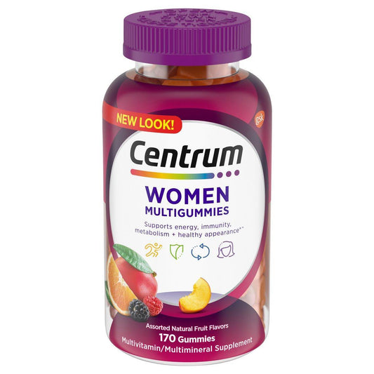 Centrum Women Multivitamin Gummies, 170 Count – Assorted Fruit Flavors, Energy, Immunity & Beauty Support Vitamins & Supplements Pasteur Pharmacy