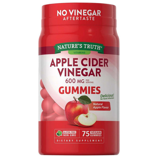Nature's Truth Apple Cider Vinegar, Natural Apple, 200 Mg, 75 Vegan Gummies Vitamins & Supplements Pasteur Pharmacy