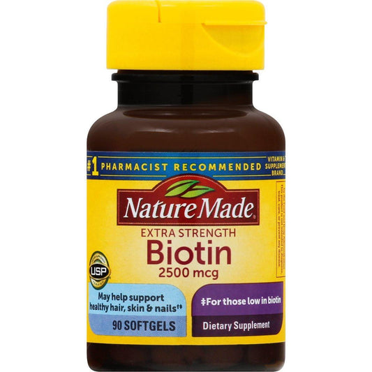 Nature Made Biotin, 2500 Mcg, Extra Strength, Softgels Vitamins & Supplements Pasteur Pharmacy