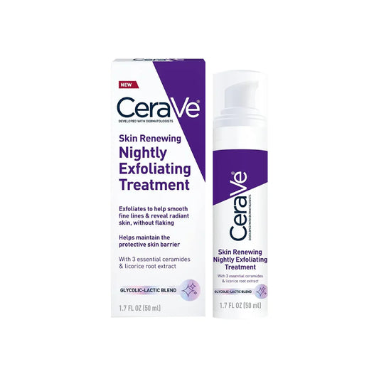 CeraVe Skin Renewing Nightly Exfoliating Treatment Glycolic Acid Face Serum - 1 Fl Oz Skin Care Pasteur Pharmacy