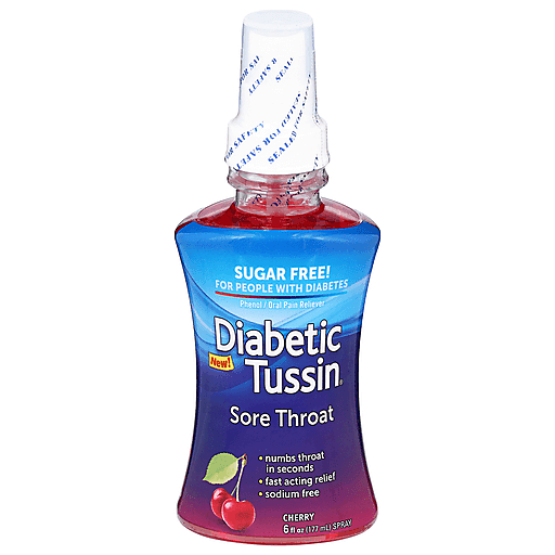 Diabetic Tussin Sore Throat, Sugar Free, Spray, Cherry 6 Fl Oz Medicine & Drugs Pasteur Pharmacy