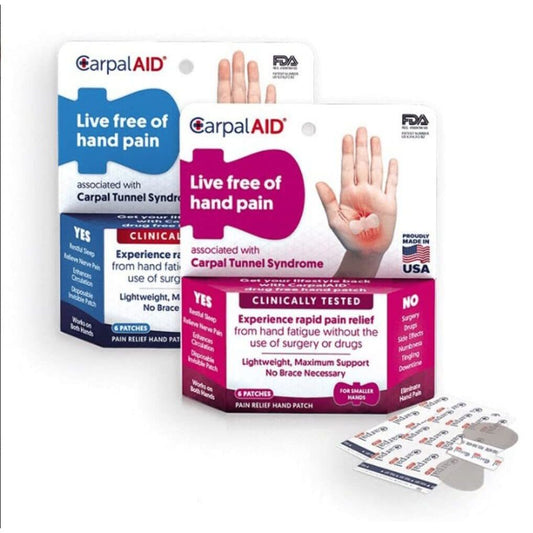 ब्रांड CarpalAid Pain Relief Hand Patch - 6 Patches For Larger Hands Pasteur Pharmacy