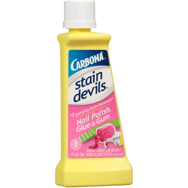 Carbona Stain Devils Nail Polish, Glue & Gum Spot Remover 1.7 Oz. Squeeze Bottle Pet Odor & Stain Removers Pasteur Pharmacy