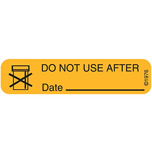 Pharmex 1-28G Permanent Paper Label, "Dont USE After_", 1 9/16" X 3/8", Goldenrod Labels & Tags Pasteur Pharmacy