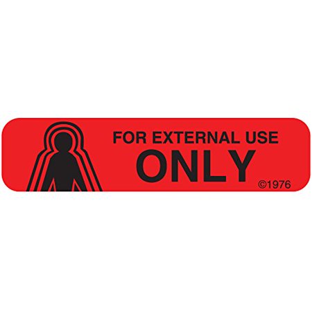 Pharmex Warning Label 1-11g English'for External Use Only' 1000's Labels & Tags Pasteur Pharmacy