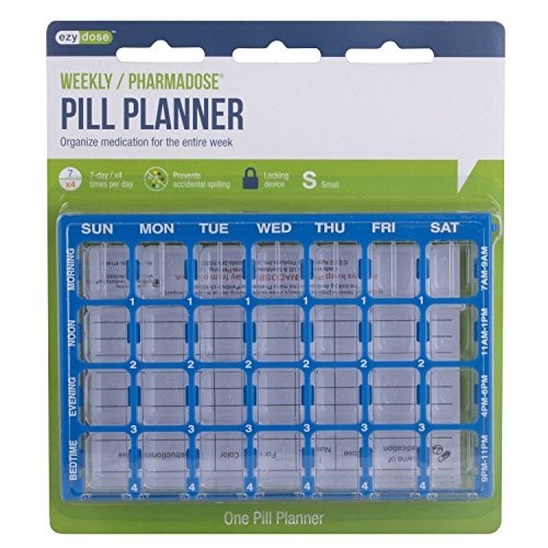 Pharmadose Weekly Pill Planner, 4-Dose Per Day (7 Day/28 Compartments) Health Care Pasteur Pharmacy