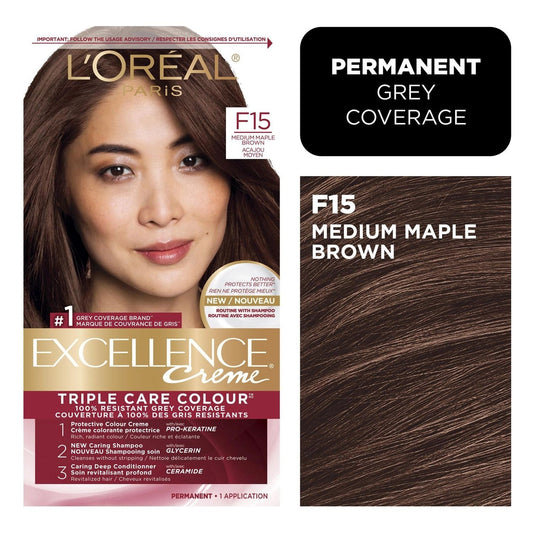 Excellence Permanent Color, Triple Protection, Medium Maple Brown 5 Ar Hair Color Pasteur Pharmacy