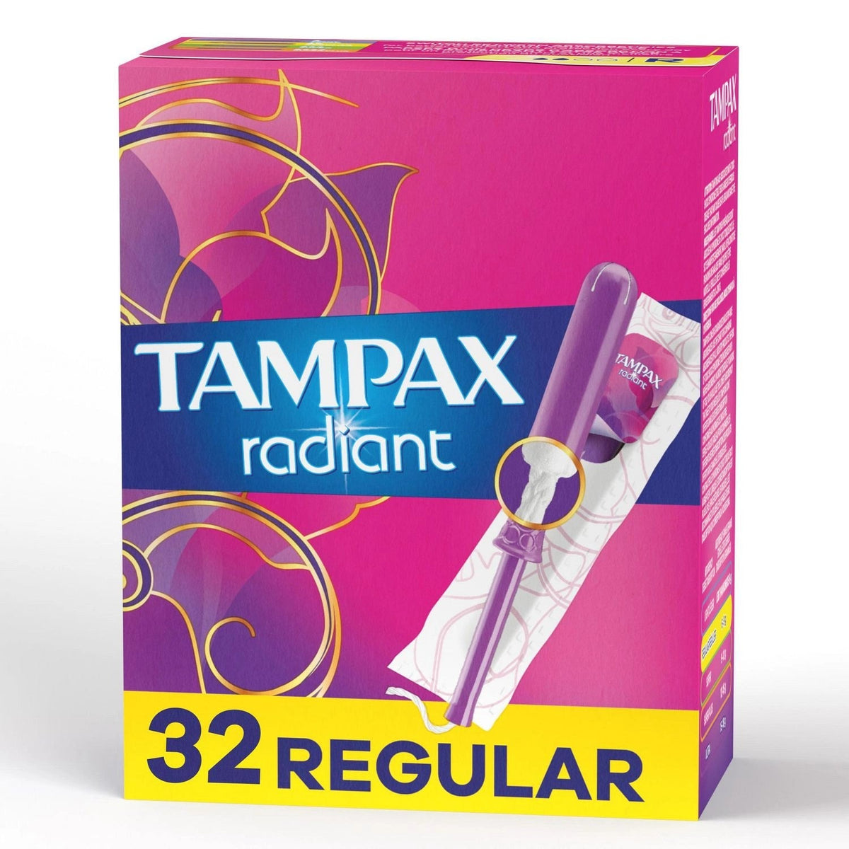 Tampax Radiant Plastic Tampons, Regular Absorbency, Unscented