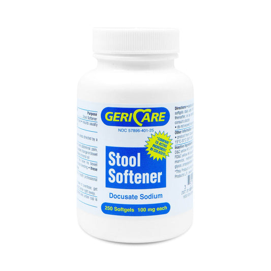 Geri-Care Docusate Sodium Stool Softener #401-25-GCP Decorative Bottles Pasteur Pharmacy
