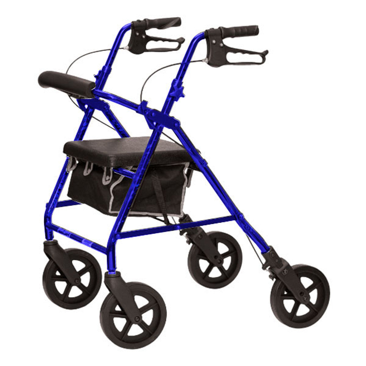 Probasics Deluxe Aluminum Rollator With 8-inch Wheels, Blue Walkers Pasteur Pharmacy