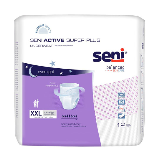 Seni Active Super Plus Incontinence Underwear, Overnight Absorbency Underwear Pasteur Pharmacy