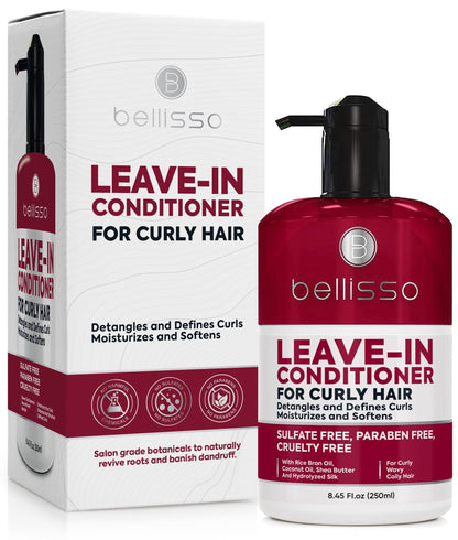 Leave in Conditioner for Curly Hair Frizz Control for Women Men Restores Dry