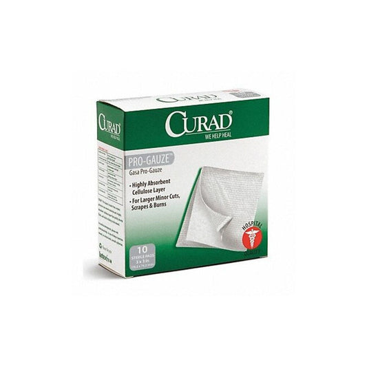 Curad Pro-Gauze Gauze Pads, Sterile 3 x 3 10 ct First Aid Pasteur Pharmacy