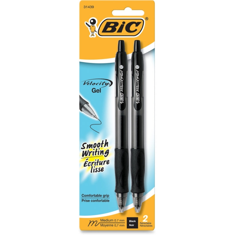 BiC Gel-ocity Medium Point 0.7 Mm Retractable Gel Pen 2/Pack - Black Pens Pasteur Pharmacy