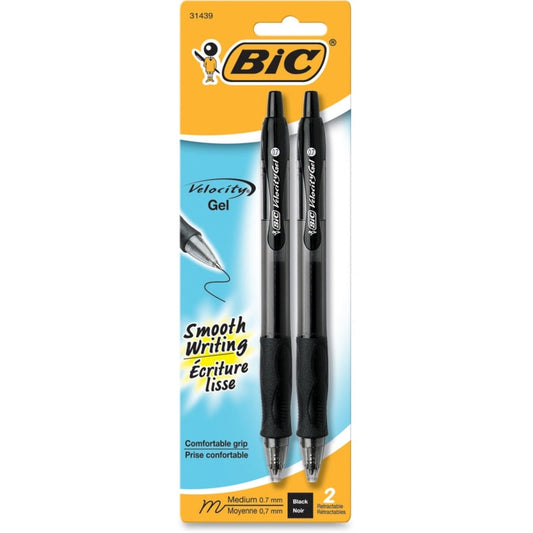 BiC Gel-ocity Medium Point 0.7 Mm Retractable Gel Pen 2/Pack - Black Pens Pasteur Pharmacy