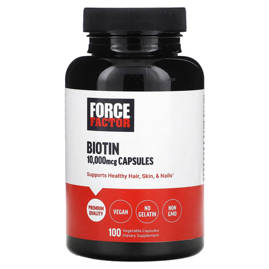 Force Factor Biotin, 10,000 Mcg, 100 Vegetable Capsules Building Consumables Pasteur Pharmacy