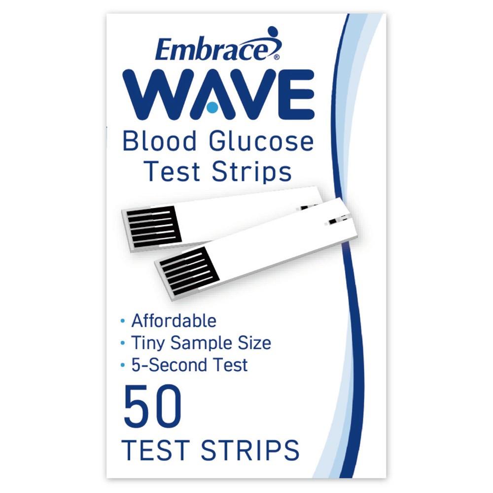 Embrace WAVE Blood Glucose Test Strips, Box Of 50 Blood Glucose Test Strips Pasteur Pharmacy