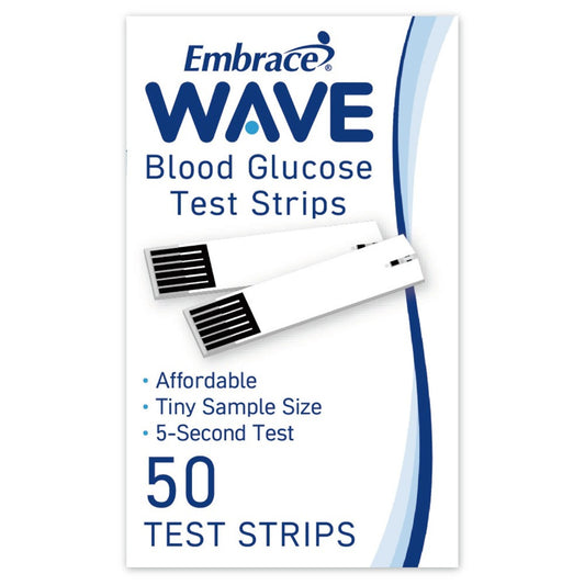 Embrace WAVE Blood Glucose Test Strips, Box Of 50 Blood Glucose Test Strips Pasteur Pharmacy